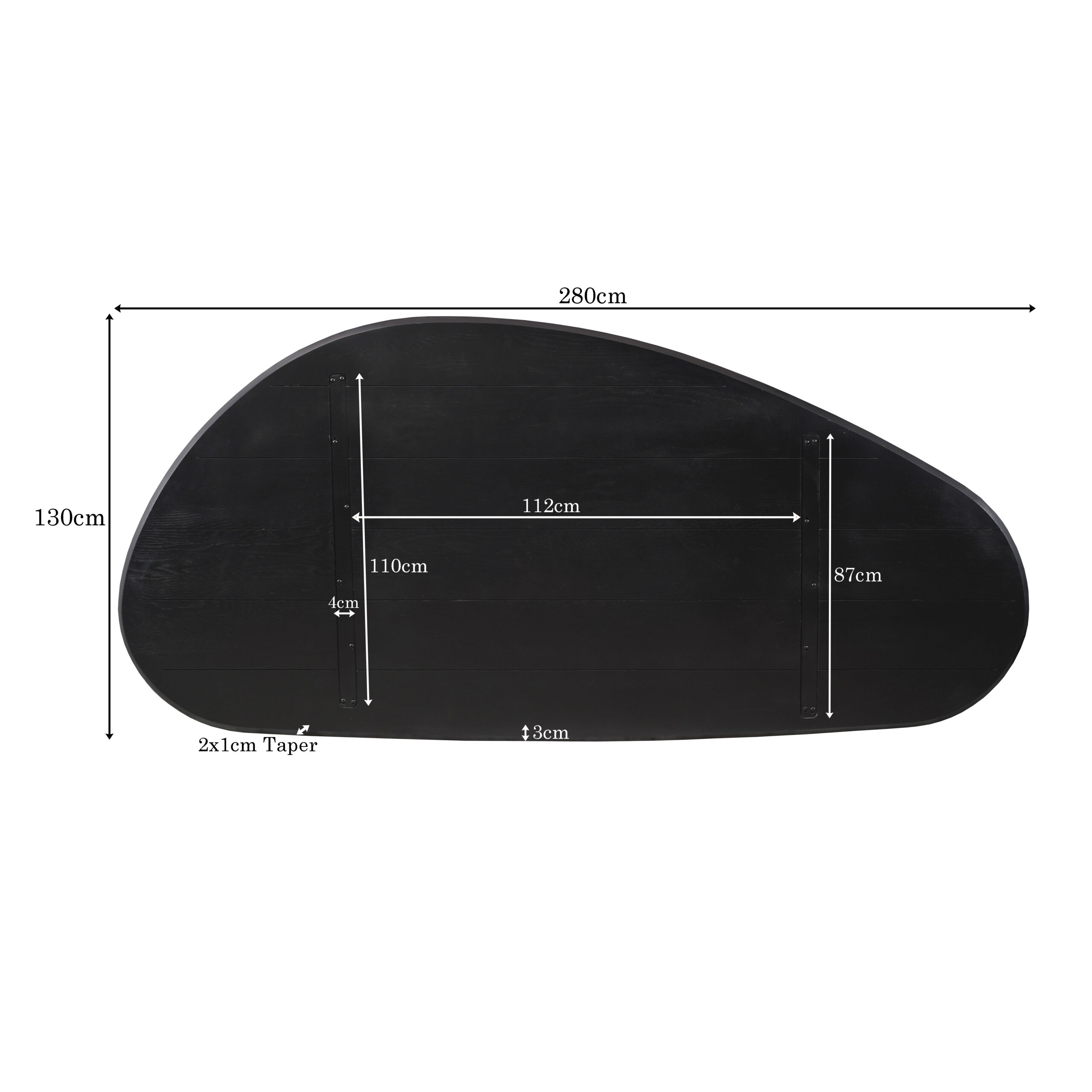 Starfurn Eiken Blad Cloud 280 cm Zwart