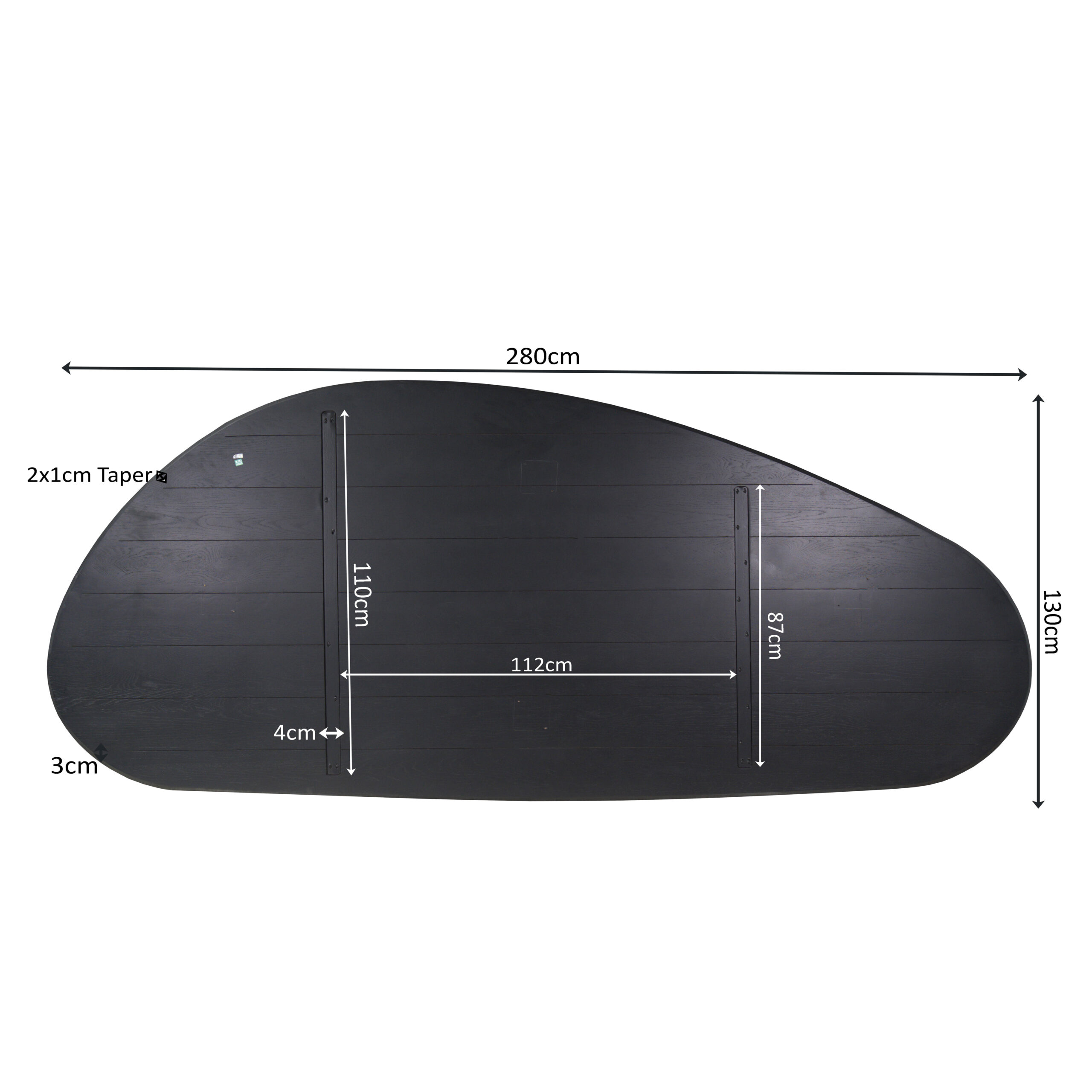 Starfurn Eiken Blad Cloud 280 cm Zwart