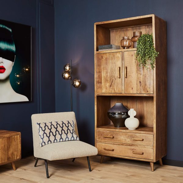 Starfurn Boekenkast Omaha Naturel Mangohout 90 cm