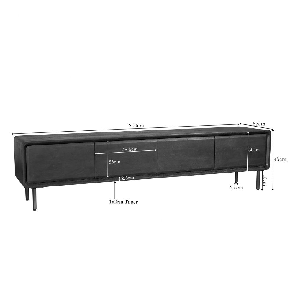 Starfurn Zwevend tv meubel Allure Bruin Mangohout 200 cm
