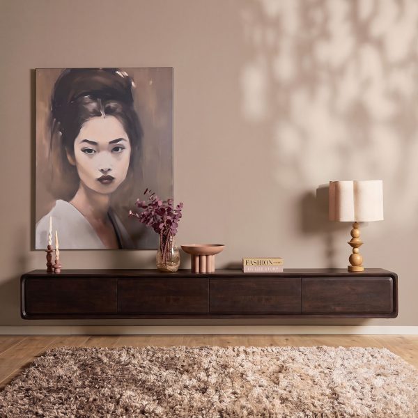 Starfurn Zwevend tv meubel Allure Bruin Mangohout 240 cm