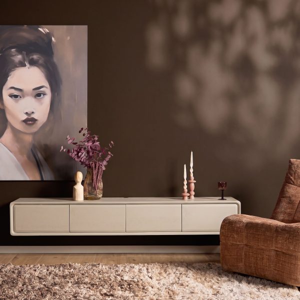 Starfurn Zwevend tv meubel Allure Zand Mangohout 160 cm
