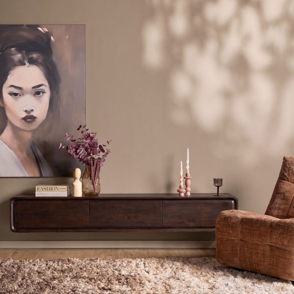 Starfurn Zwevend tv meubel Allure Bruin Mangohout 160 cm