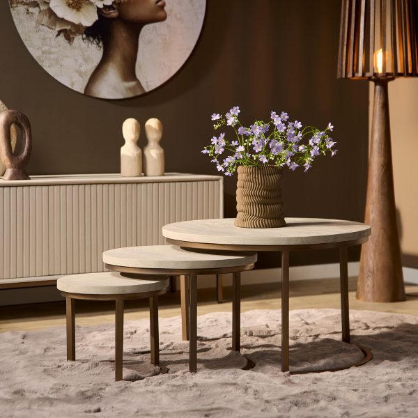 Starfurn Starfurn Salontafel Madison Sand | 70 cm | set van 3/ nieuw in doos