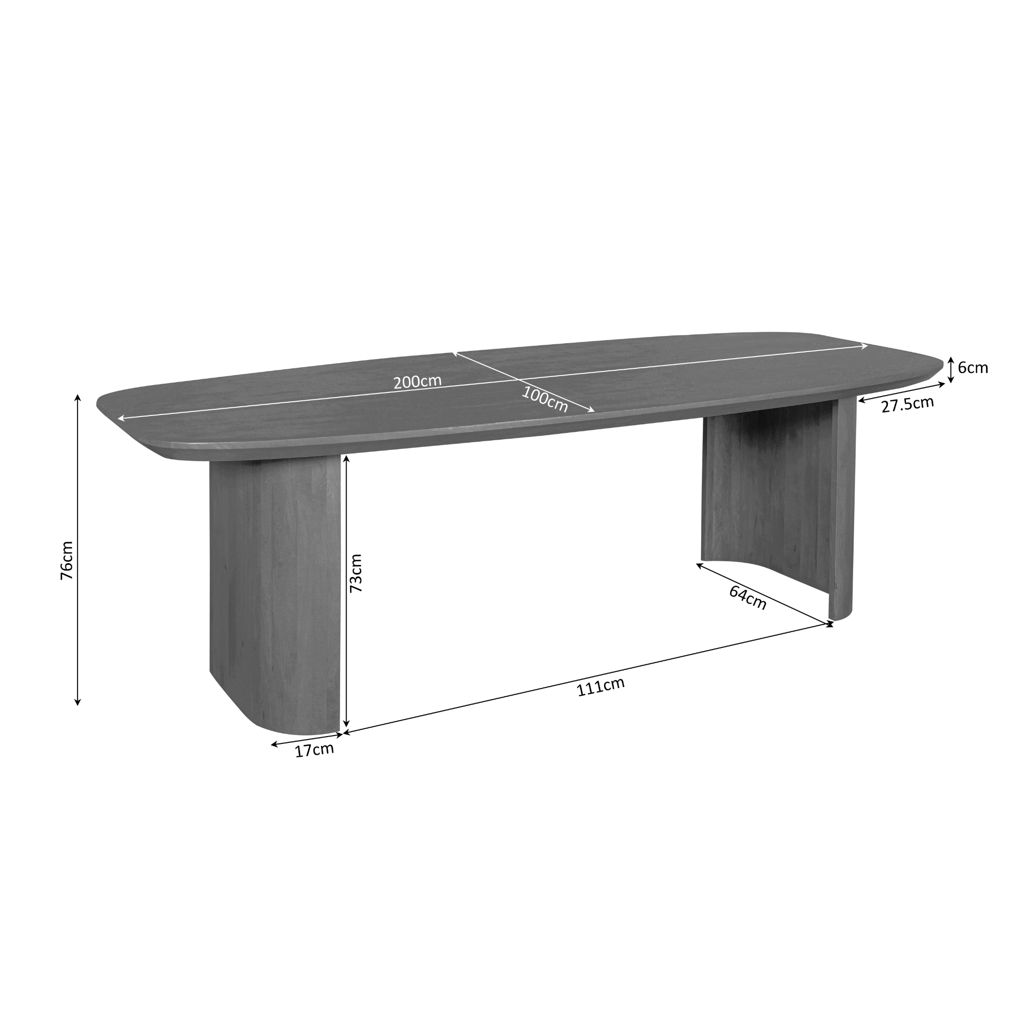 Starfurn Eettafel Maré Bruin Mangohout 200 cm