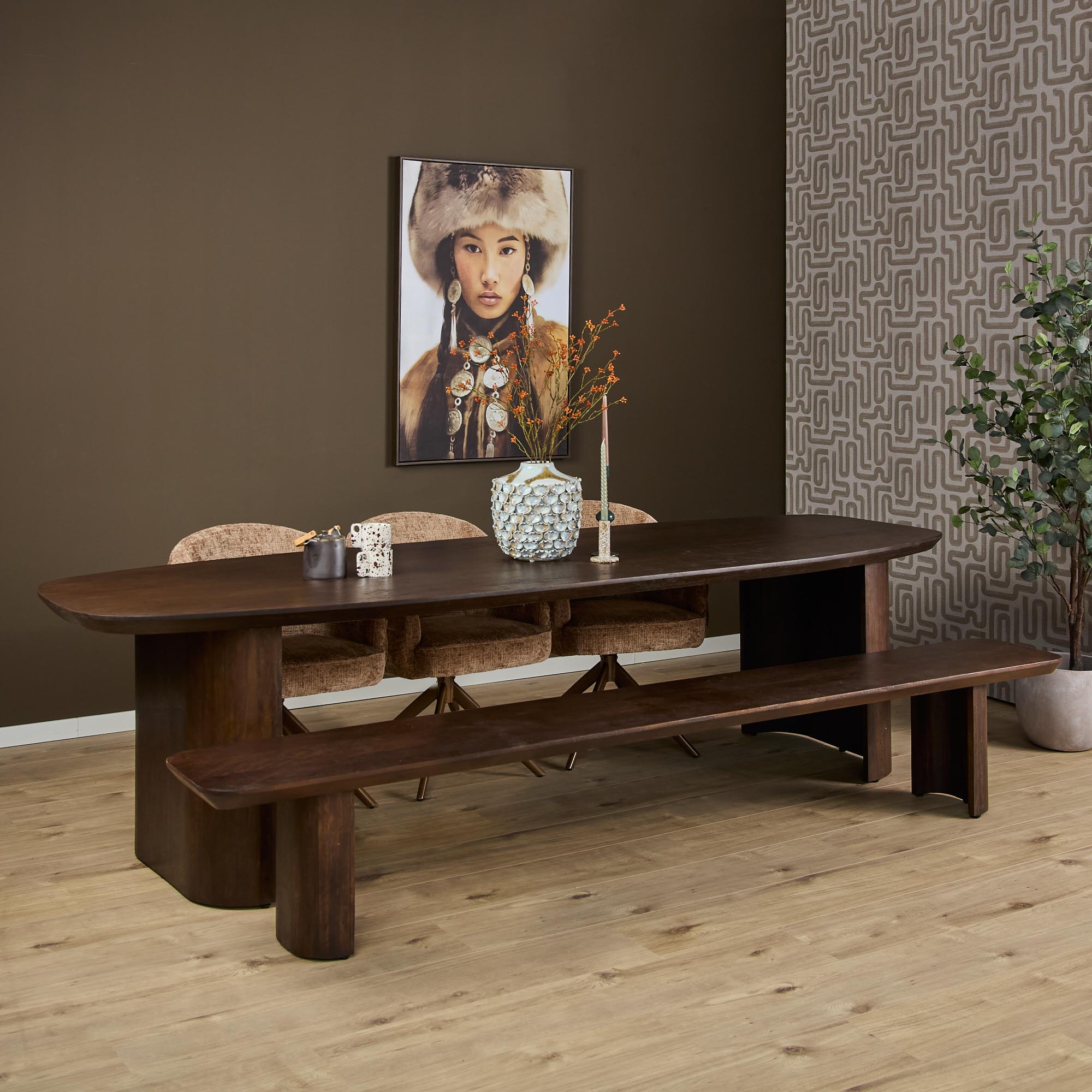 Starfurn Eettafel Maré Bruin Mangohout 300 cm