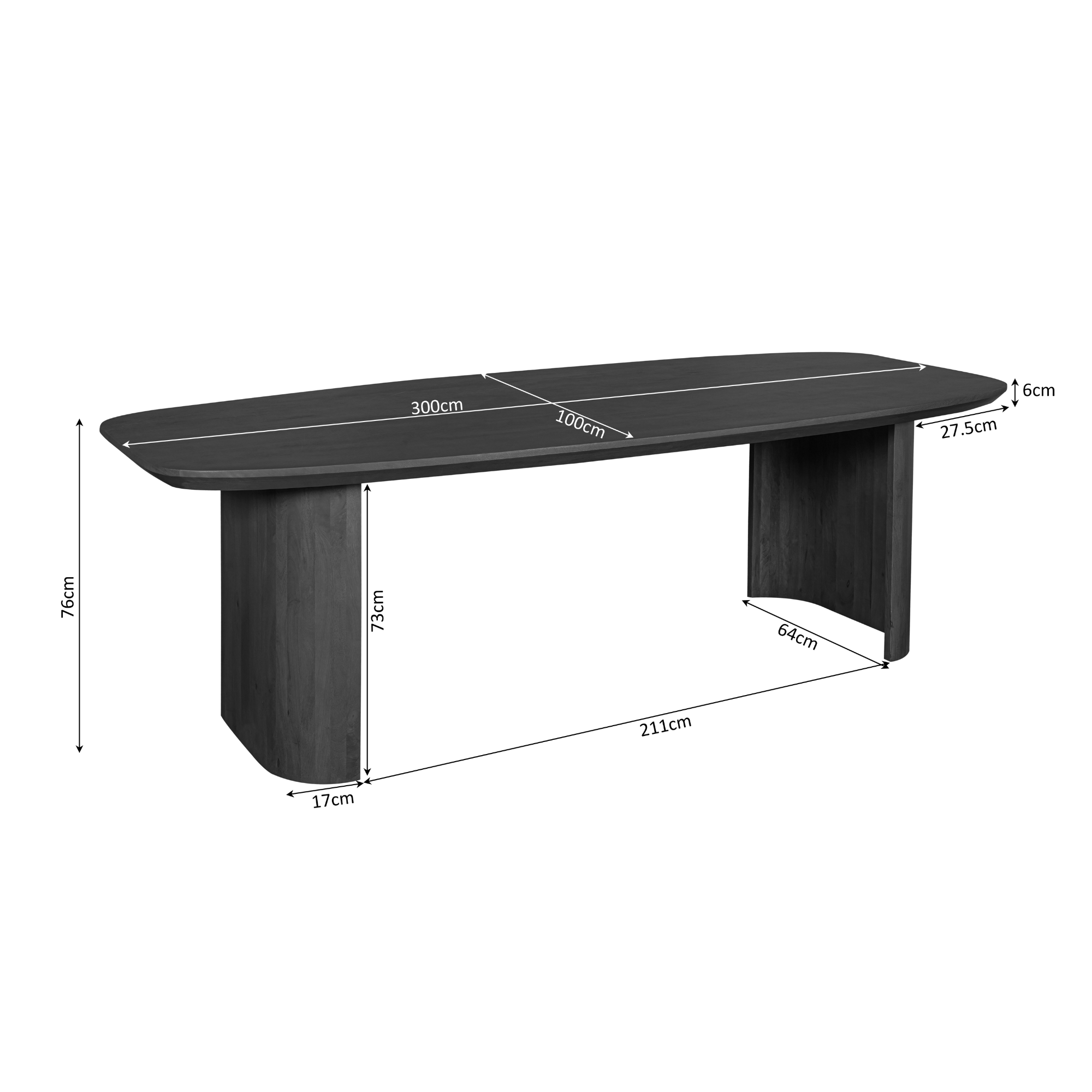 Starfurn Eettafel Maré Bruin Mangohout 300 cm