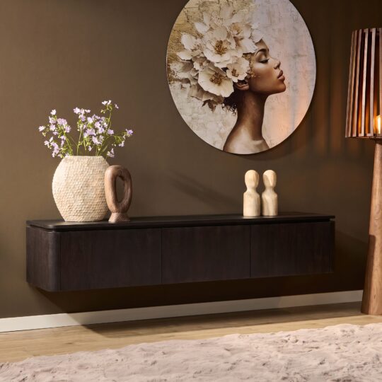 Starfurn Zwevend tv meubel Dallas Bruin Mangohout 165 cm