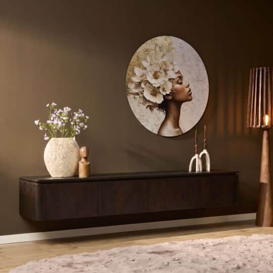 Starfurn Zwevend tv meubel Dallas Bruin Mangohout 210 cm