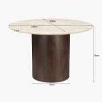 afmetingen Livingfurn Brix Bottecino Round 120cm