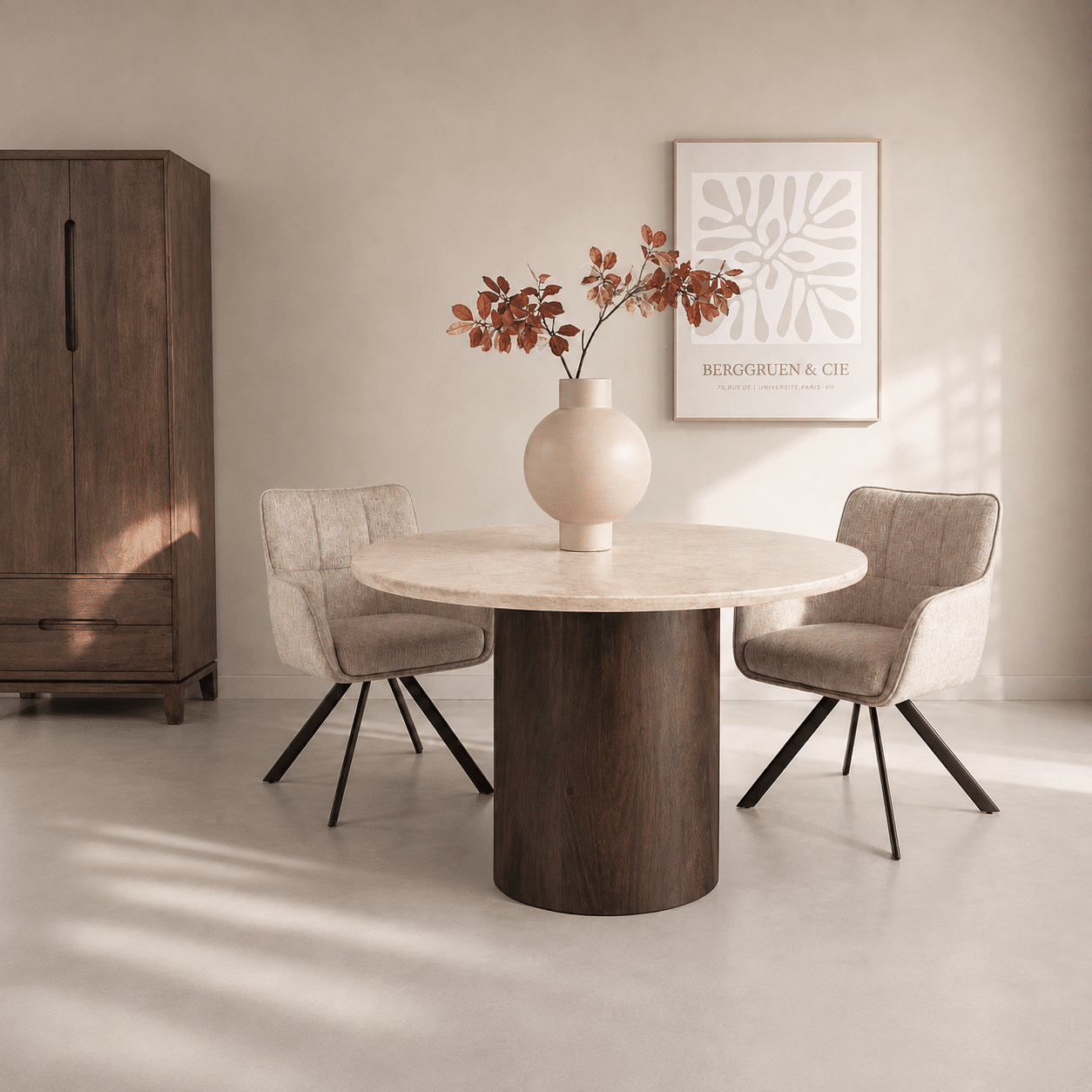 sfeerfoto Livingfurn Brix Bottecino Round 120cm