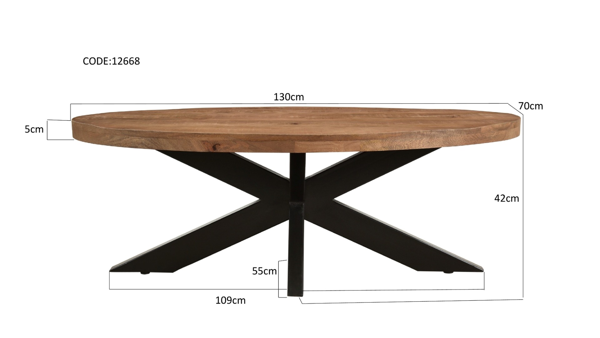 Livingfurn Sturdy Oval 130 cm