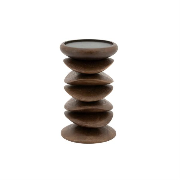 By-Boo Pillar candle holder Kasane - dark brown