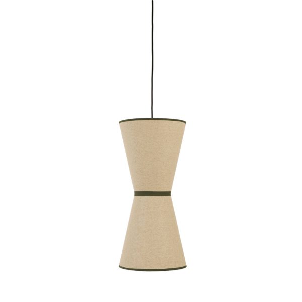 Light & Living Hanglamp Ø28x60 cm LYCO linnen naturel+groen