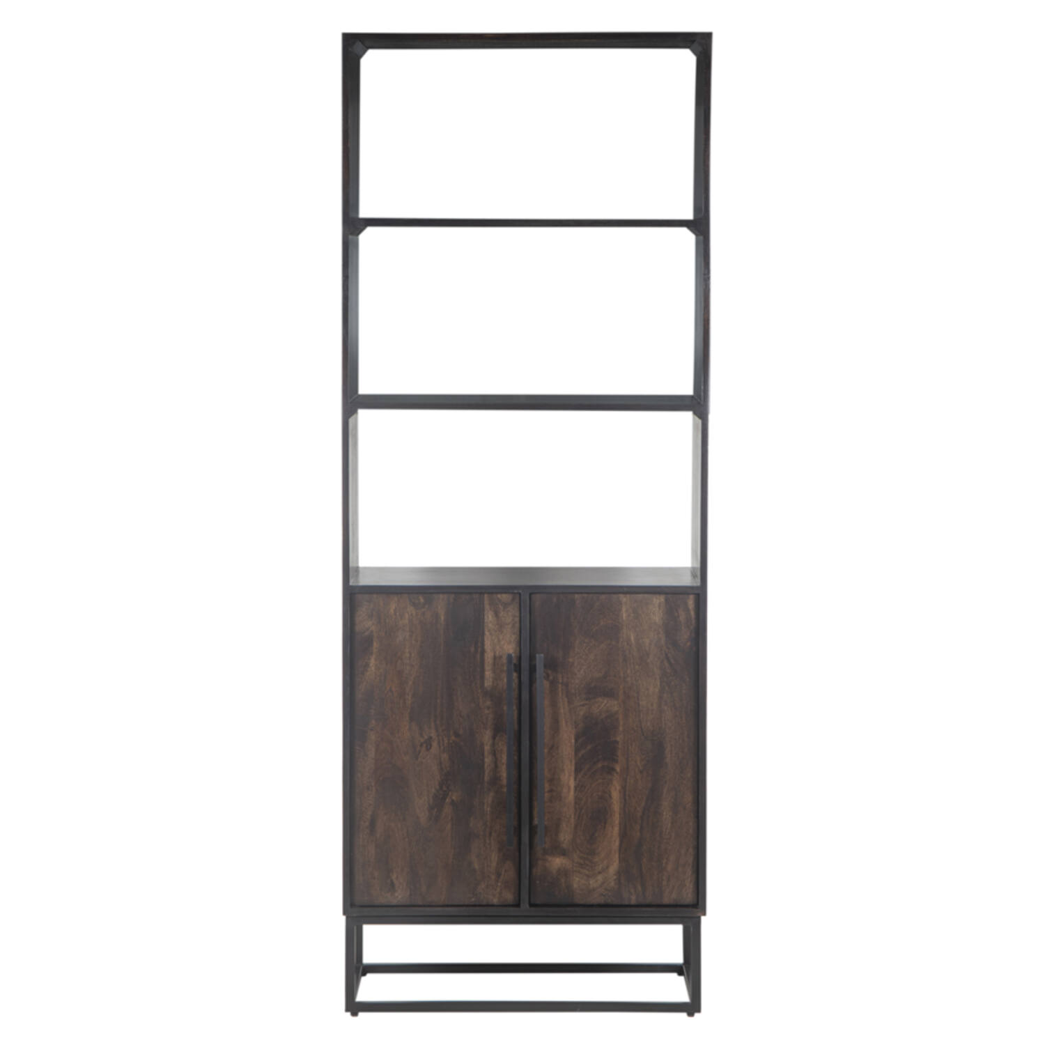 Light & Living Kast 75x40x200 cm QUYN mango hout chocolade bruin+zwart