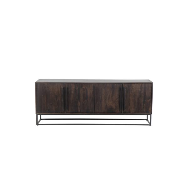 Light & Living Kast 200x45x75 cm QUYN mango hout chocolade bruin+zwart