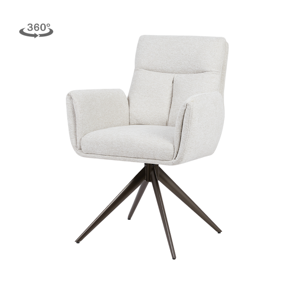 Tower Living Varzo Armstoel - Toro 25 cream - Anodic (draaibaar)