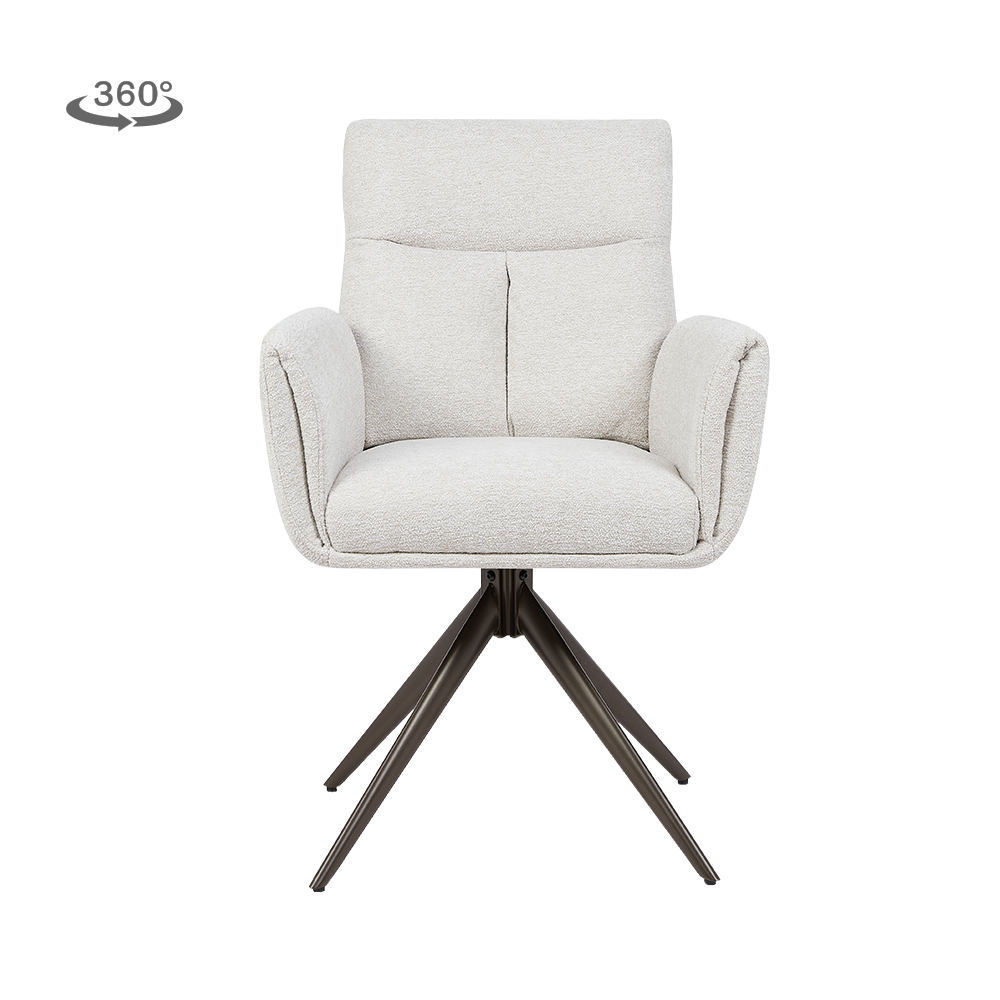 Tower Living Varzo Armstoel - Toro 25 cream - Anodic (draaibaar)
