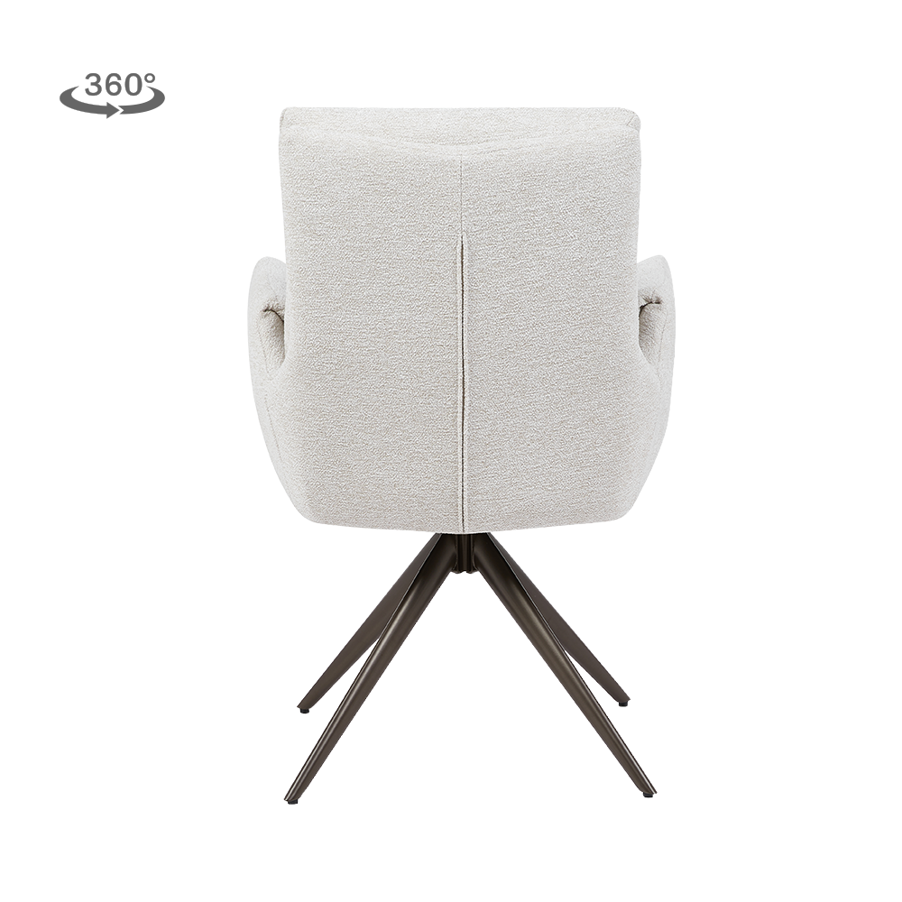Tower Living Varzo Armstoel - Toro 25 cream - Anodic (draaibaar)