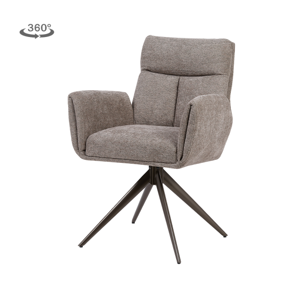 Tower Living Varzo Armstoel - Toro 45 mocca - Anodic (draaibaar)