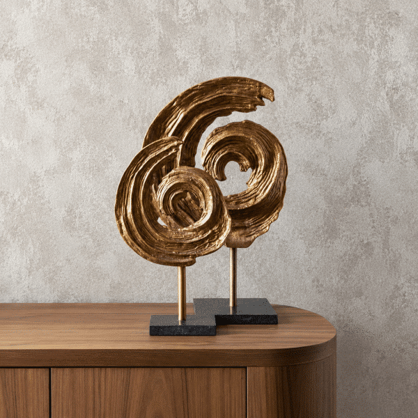 Richmond Interiors Decoratief object Swirl brass antique