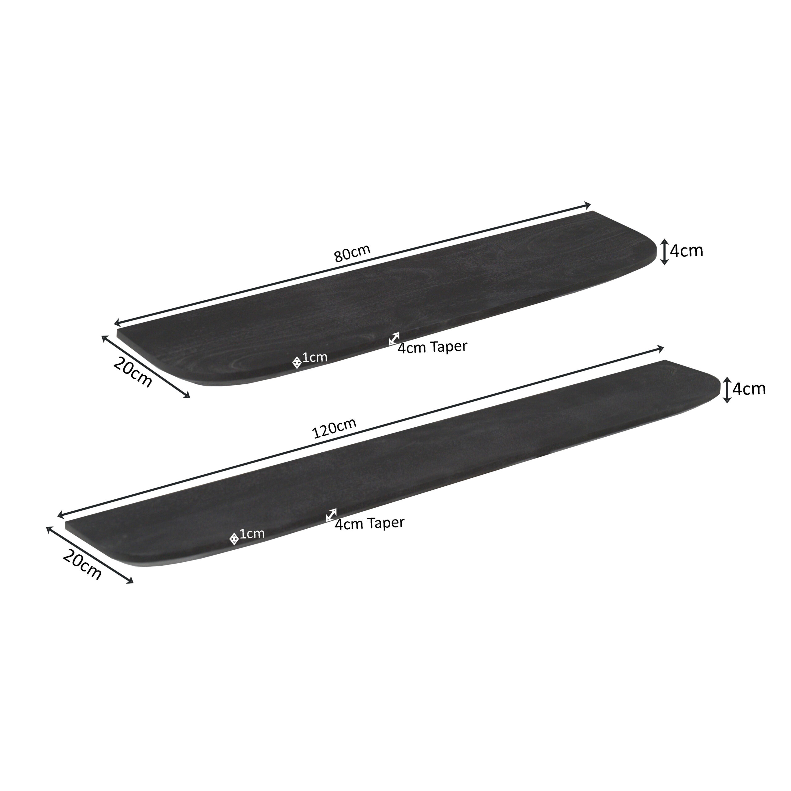 Starfurn Wandplank Gusta Zwart Mangohout 120 cm