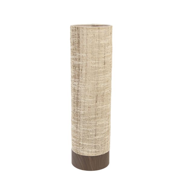 Light & Living Tafellamp Ø12x42,5 cm BRYLO hout print d bruin+linnen naturl
