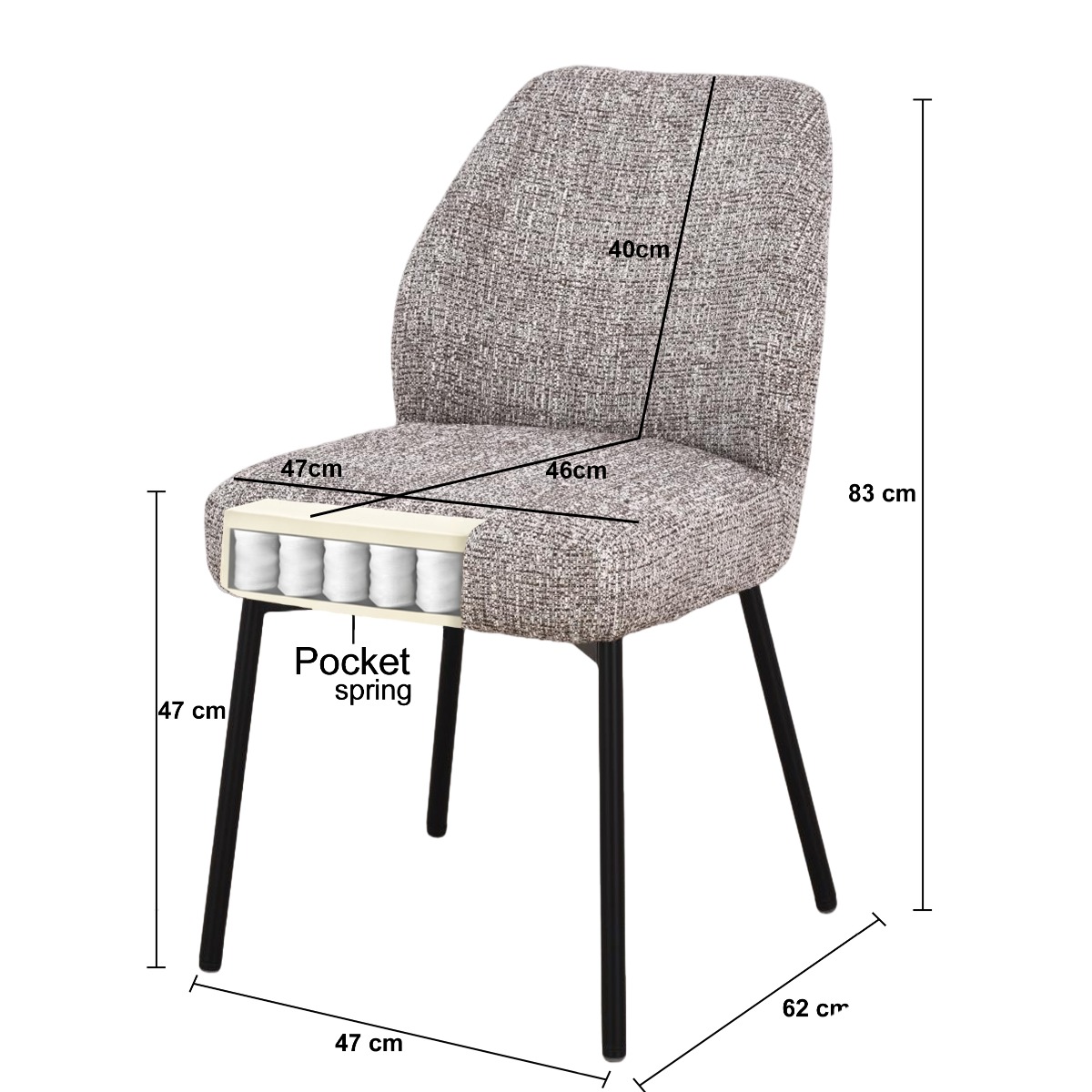 Livingfurn eetkamerstoel Tess Mocha