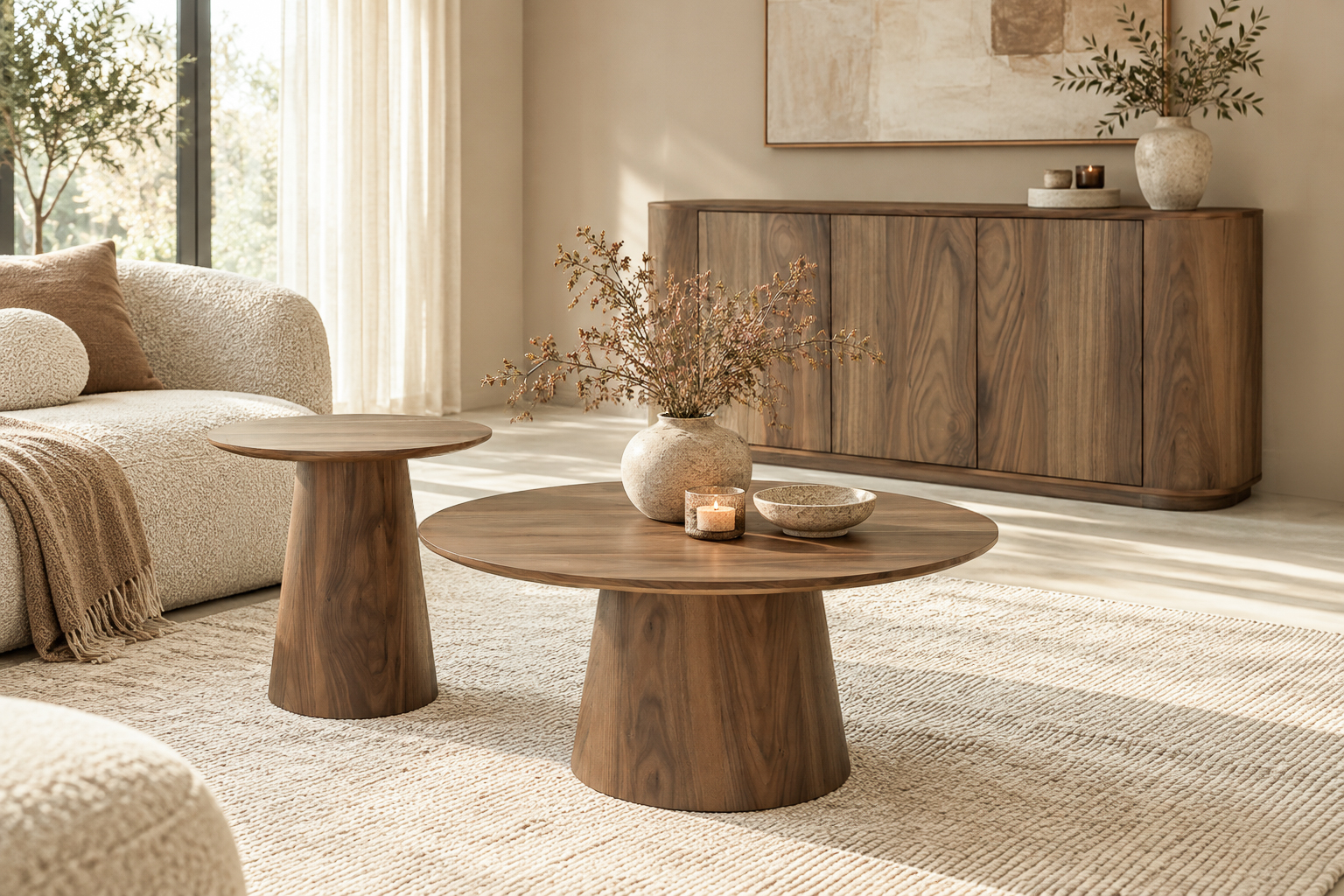 Livingfurn Novero Walnoot 170cm