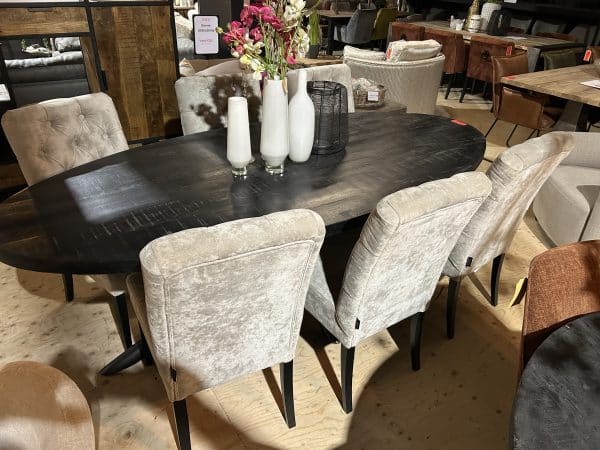 SHOWMODEL UrbanSofa eetkamerstoelen set van 6 Milou Belmonte Silver