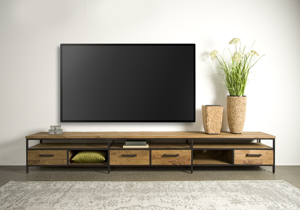 Tv meubel Livorno 300x40x45 cm teak