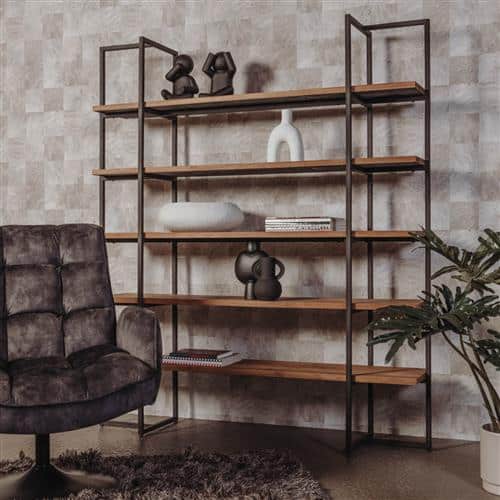 Tower Living boekenkast Felino 155x35x180 cm teak