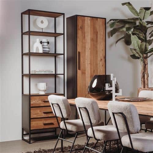 Tower Living boekenkast Felino 60x45x220 cm teak