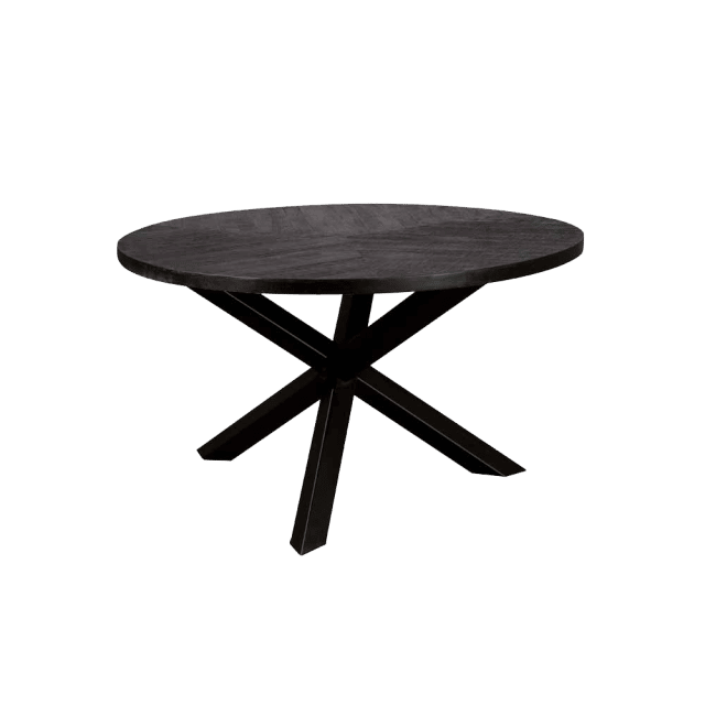 Eettafel Viola black rond 130 cm mangohout