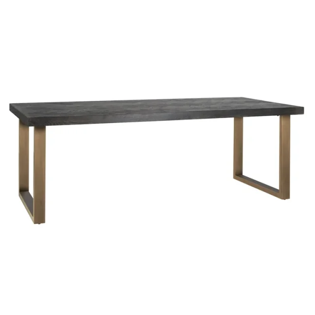 Richmond Interiors eettafel Blackbone brass 180 cm eiken