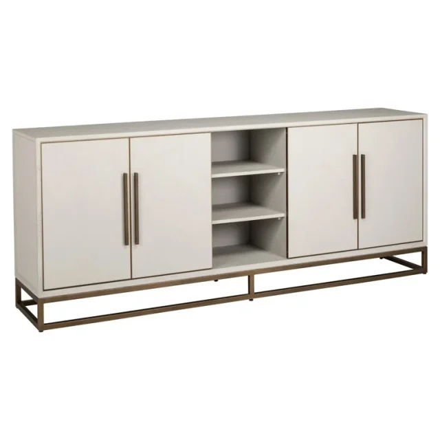 Richmond Interiors dressoir Whitebone brass 225x47x91 cm eiken