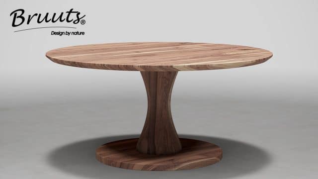 UrbanSofa Bruuts® eettafel Lara rond acacia blank Vase Leg blank