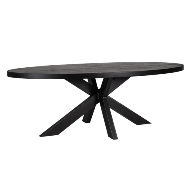 Richmond Interiors eettafel Watson 235 spinpoot zwart cm eiken