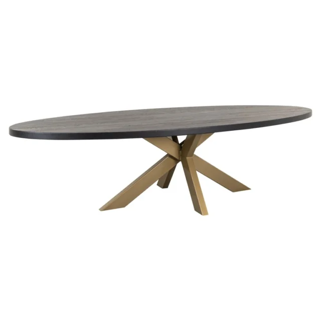 ichmond Interiors eettafel Watson spinpoot goud 235 cm eiken